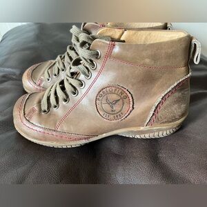 Portofino Brown Spanish Leather Chukka Boots with Red Stitching